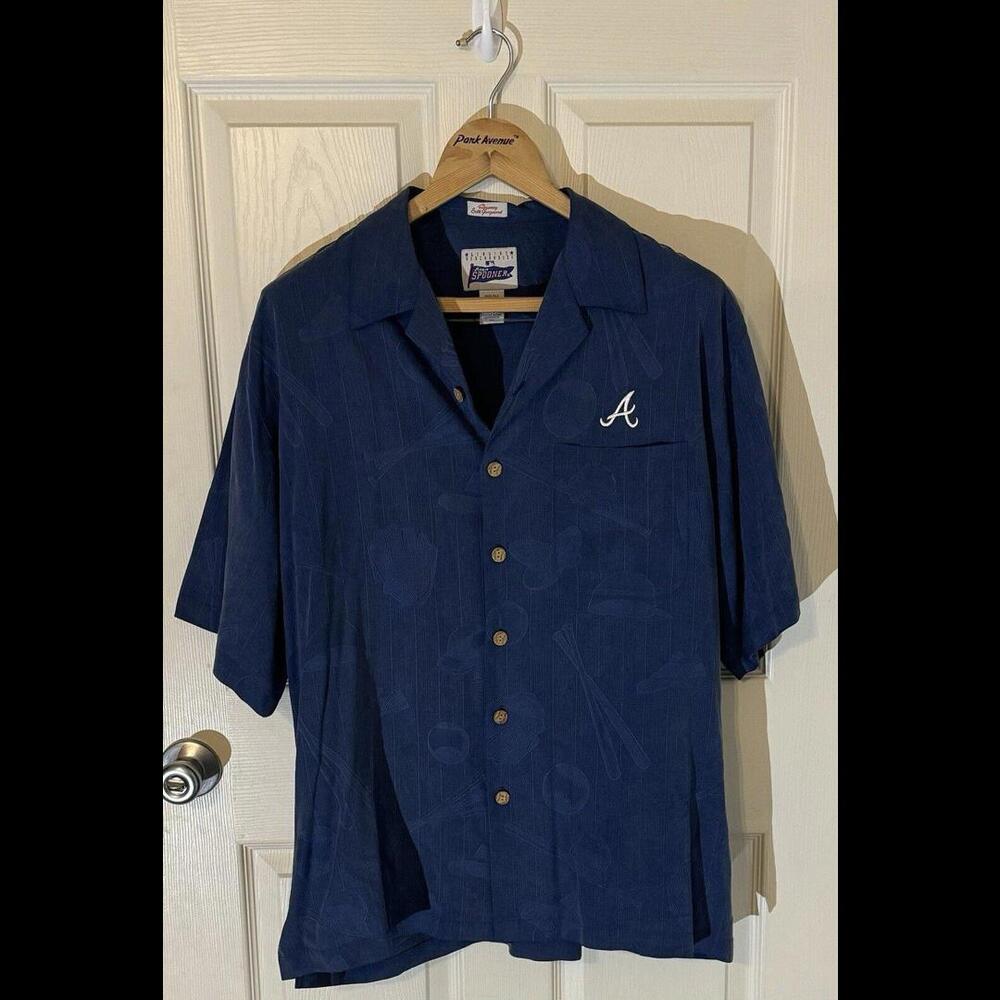Atlanta Braves Reyn Spooner Silk Hawaiian Shirt Size Large